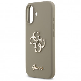 „Guess“ silikoninis „Big 4G Script“ dėklas, skirtas „iPhone 17“ – rudas