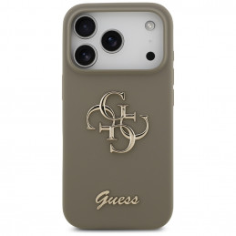 „Guess“ silikoninis „Big 4G Script“ dėklas, skirtas „iPhone 17 Pro“ – rudas