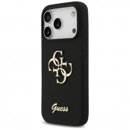 „Guess“ silikoninis „Big 4G Script“ dėklas, skirtas „iPhone 17 Pro“ – juodas