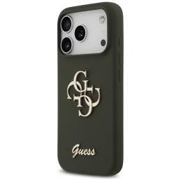 „Guess“ silikoninis „Big 4G Script“ dėklas, skirtas „iPhone 17 Pro“ – žalias