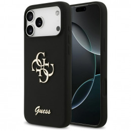„Guess“ silikoninis „Big 4G Script“ dėklas, skirtas „iPhone 17 Pro Max“ – juodas