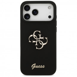 „Guess“ silikoninis „Big 4G Script“ dėklas, skirtas „iPhone 17 Pro Max“ – juodas
