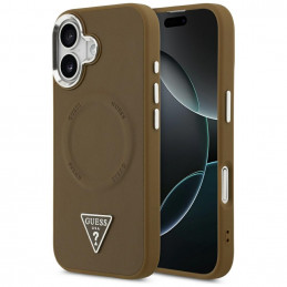 „Guess“ trikampio formos logotipo „MagSafe“ dėklas, skirtas „iPhone 17“ – rudas