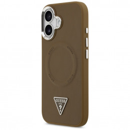 „Guess“ trikampio formos logotipo „MagSafe“ dėklas, skirtas „iPhone 17“ – rudas