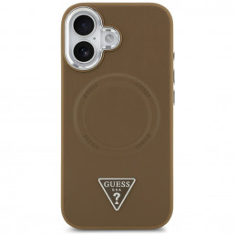 „Guess“ trikampio formos logotipo „MagSafe“ dėklas, skirtas „iPhone 17“ – rudas