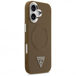 „Guess“ trikampio formos logotipo „MagSafe“ dėklas, skirtas „iPhone 17“ – rudas