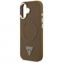„Guess“ trikampio formos logotipo „MagSafe“ dėklas, skirtas „iPhone 17“ – rudas