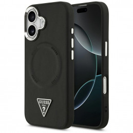 „Guess“ trikampio formos logotipo „MagSafe“ dėklas, skirtas „iPhone 17“ – juodas