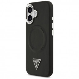 „Guess“ trikampio formos logotipo „MagSafe“ dėklas, skirtas „iPhone 17“ – juodas