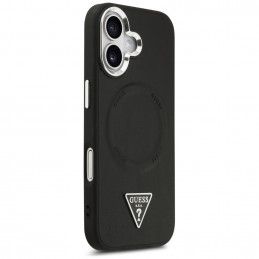 „Guess“ trikampio formos logotipo „MagSafe“ dėklas, skirtas „iPhone 17“ – juodas