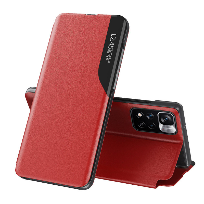 Eco Leather View Case elegantiškas dėklas su atverčiamu dangteliu ir stovo funkcija, skirta Xiaomi Redmi Note 11T 5G / R...