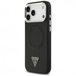 „Guess“ trikampio formos logotipo „MagSafe“ dėklas, skirtas „iPhone 17 Pro“ – juodas