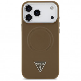 „Guess“ trikampio formos logotipo „MagSafe“ dėklas, skirtas „iPhone 17 Pro Max“ – rudas