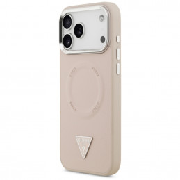 „Guess“ trikampio formos logotipo „MagSafe“ dėklas, skirtas „iPhone 17 Pro Max“ – rožinis