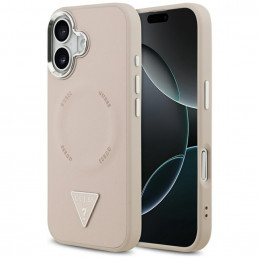 „Guess“ trikampio formos logotipo „MagSafe“ dėklas, skirtas „iPhone 17“ – rožinis