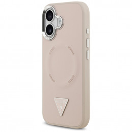 „Guess“ trikampio formos logotipo „MagSafe“ dėklas, skirtas „iPhone 17“ – rožinis