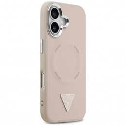 „Guess“ trikampio formos logotipo „MagSafe“ dėklas, skirtas „iPhone 17“ – rožinis