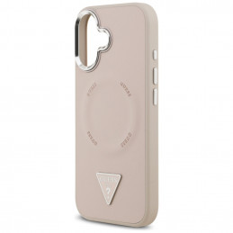 „Guess“ trikampio formos logotipo „MagSafe“ dėklas, skirtas „iPhone 17“ – rožinis