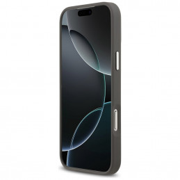 Karl Lagerfeld FW grūdėtas Karl & Choupette Heads Pins & Logo iPhone 17 Pro Max dėklas – pilkas