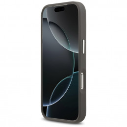 Karl Lagerfeld FW grūdėtas Karl & Choupette Heads Pins & Logo iPhone 17 Pro dėklas – pilkas