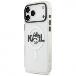 „Karl Lagerfeld IML Choupette Sketch Logo MagSafe“ dėklas, skirtas „iPhone 17 Pro“ – skaidrus