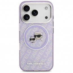 „Karl Lagerfeld IML“ blizgučiais ir „Karl & Choupette Heads“ logotipu aprūpintas „MagSafe“ dėklas, skirtas „iPhone 17 Pr...
