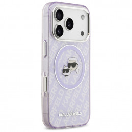 „Karl Lagerfeld IML“ blizgučiais ir „Karl & Choupette Heads“ logotipu aprūpintas „MagSafe“ dėklas, skirtas „iPhone 17 Pr...