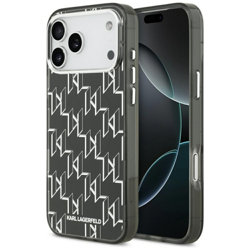 „Karl Lagerfeld IML KL Monogram MagSafe“ dėklas, skirtas „iPhone 17 Pro Max“ – juodas