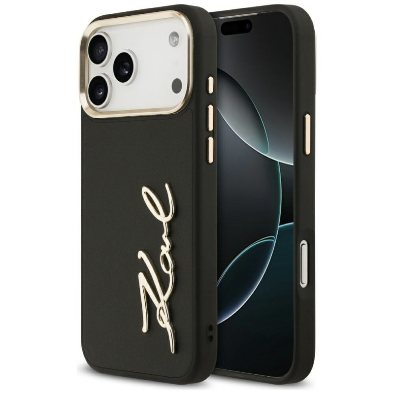 „Karl Lagerfeld“ „Karl Script“ logotipo dėklas, skirtas „iPhone 17 Pro Max“ – juodas
