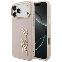 „Karl Lagerfeld“ „Karl Script“ logotipo dėklas, skirtas „iPhone 17 Pro Max“ – rožinis