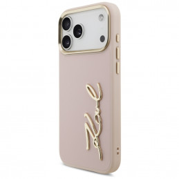 „Karl Lagerfeld“ „Karl Script“ logotipo dėklas, skirtas „iPhone 17 Pro Max“ – rožinis