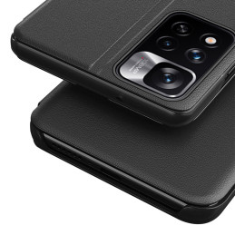 Eco Leather View Case elegantiškas dėklas su atverčiamu dangteliu ir stovo funkcija, skirta Xiaomi Redmi Note 11T 5G / R...