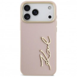 „Karl Lagerfeld“ „Karl Script“ logotipo dėklas, skirtas „iPhone 17 Pro Max“ – rožinis