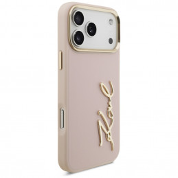 „Karl Lagerfeld“ „Karl Script“ logotipo dėklas, skirtas „iPhone 17 Pro Max“ – rožinis