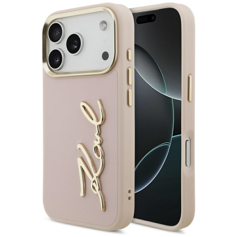 Karl Lagerfeld Karl Script Logo iPhone 17 Pro dėklas – rožinis