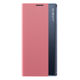 Naujas Sleep Case dangtelis su atvartu ir stovo funkcija, skirta Samsung Galaxy A03s (166.5) rožinė