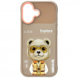 „Nimmy Cool&Cute 2.0“ meškiuko dėklas, skirtas „iPhone 17“ – smėlio spalvos