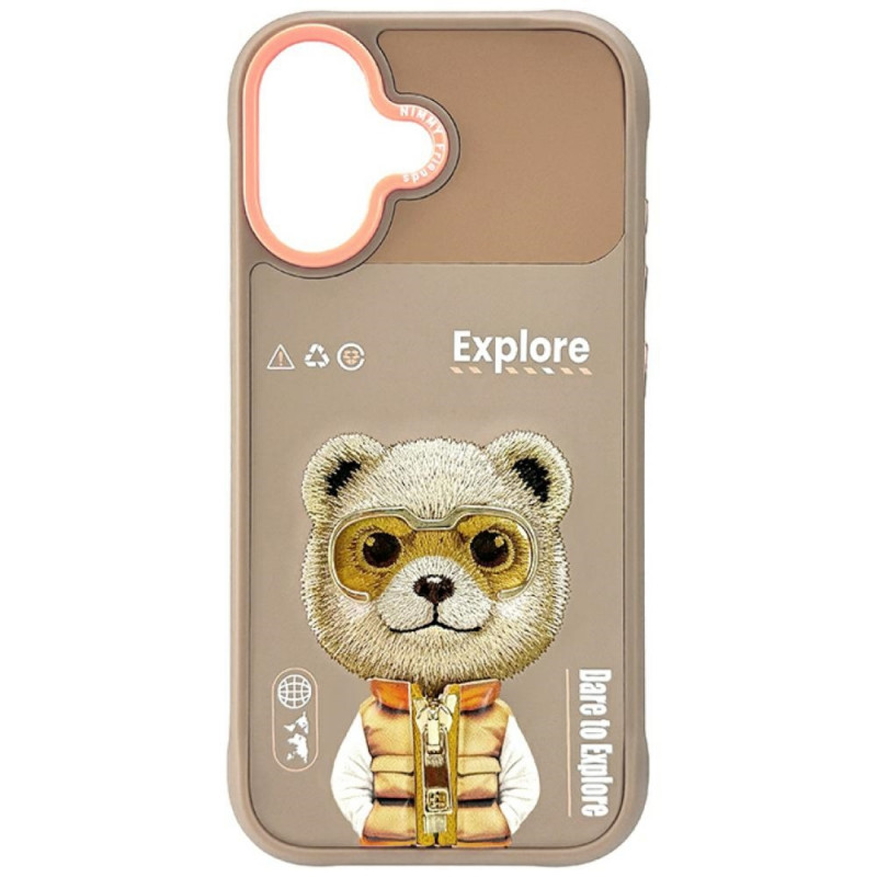 „Nimmy Cool&Cute 2.0“ meškiuko dėklas, skirtas „iPhone 17“ – smėlio spalvos