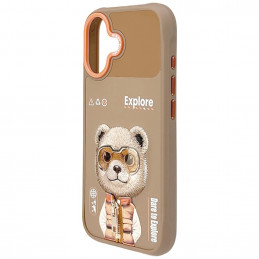„Nimmy Cool&Cute 2.0“ meškiuko dėklas, skirtas „iPhone 17“ – smėlio spalvos