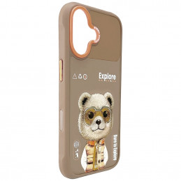 „Nimmy Cool&Cute 2.0“ meškiuko dėklas, skirtas „iPhone 17“ – smėlio spalvos