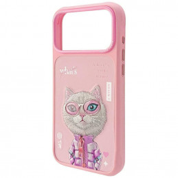 „Nimmy Cool&Cute 2.0“ katės dėklas, skirtas „iPhone 17 Pro Max“ – rožinis