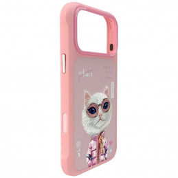 „Nimmy Cool&Cute 2.0“ katės dėklas, skirtas „iPhone 17 Pro“ – rožinis