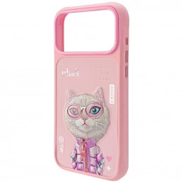 „Nimmy Cool&Cute 2.0“ katės dėklas, skirtas „iPhone 17 Pro“ – rožinis