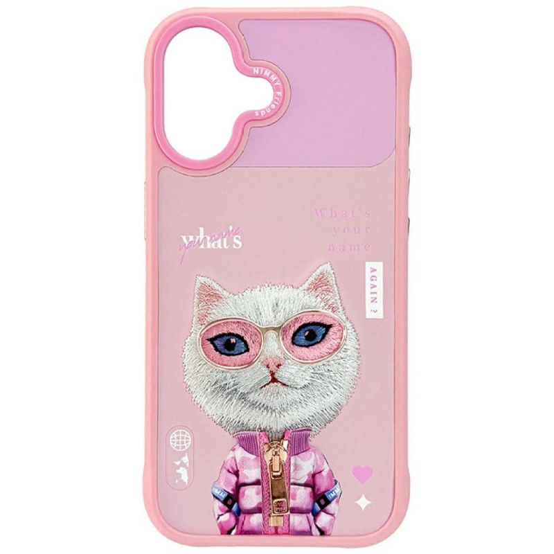 „Nimmy Cool&Cute 2.0“ katės dėklas, skirtas „iPhone 17“ – rožinis