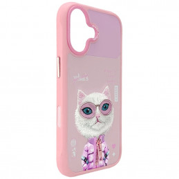 „Nimmy Cool&Cute 2.0“ katės dėklas, skirtas „iPhone 17“ – rožinis