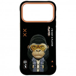 „Nimmy Cool&Cute 2.0 Gorilla“ dėklas, skirtas „iPhone 17 Pro Max“ – juodas