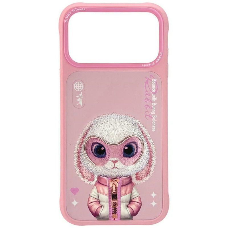 „Nimmy Cool&Cute 2.0“ triušio dėklas, skirtas „iPhone 17 Pro Max“ – rožinis