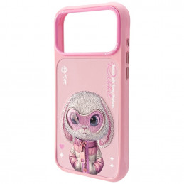 „Nimmy Cool&Cute 2.0“ triušio dėklas, skirtas „iPhone 17 Pro Max“ – rožinis
