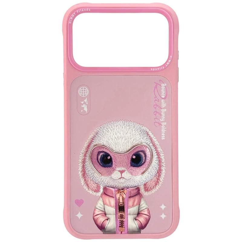 „Nimmy Cool&Cute 2.0“ triušio dėklas, skirtas „iPhone 17 Pro“ – rožinis