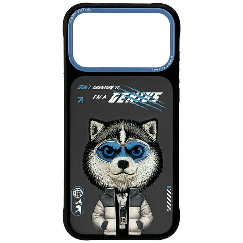 „Nimmy Cool&Cute 2.0“ vilko formos dėklas, skirtas „iPhone 17 Pro Max“ – juodas